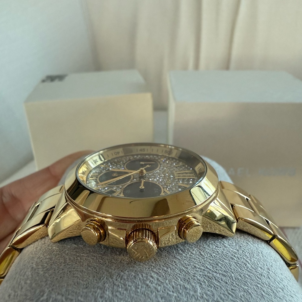 Gold Watch with Crystal Accents - Picture 7 of 12